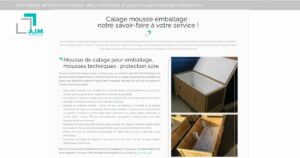 Page mousse de calage et mousses techniques proposées par AJM Emballages.