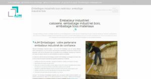 Site internet d'AJM emballages, page internet sur l'emballage industriel.