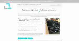 Page Flight case sur mesure du site internet AJM Emballages.