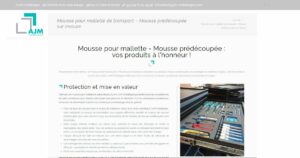 Page présentant les mousses de présentation AJM Emballages.