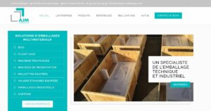 Capture d'écran du site internet d'AJM Emballages.