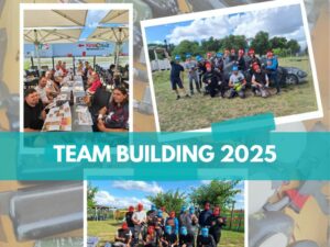 Team building en juillet 2025 de l'équipe AJM Emballages au paintball Alixan, Drôme.