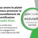 AJM Emballages a renouvelé sa certification ecovadis silver.
