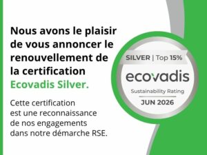 AJM Emballages a renouvelé sa certification ecovadis silver.