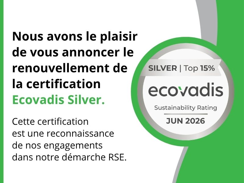 AJM Emballages a renouvelé sa certification ecovadis silver.
