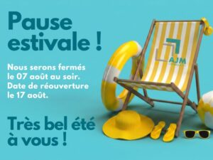 chaise longue pour les vacances et la fermeture d'été 2026 pour AJM EMBALLAGES.